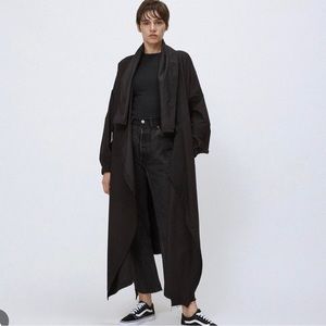 VIDEN ORA BLACK TRENCH COAT
